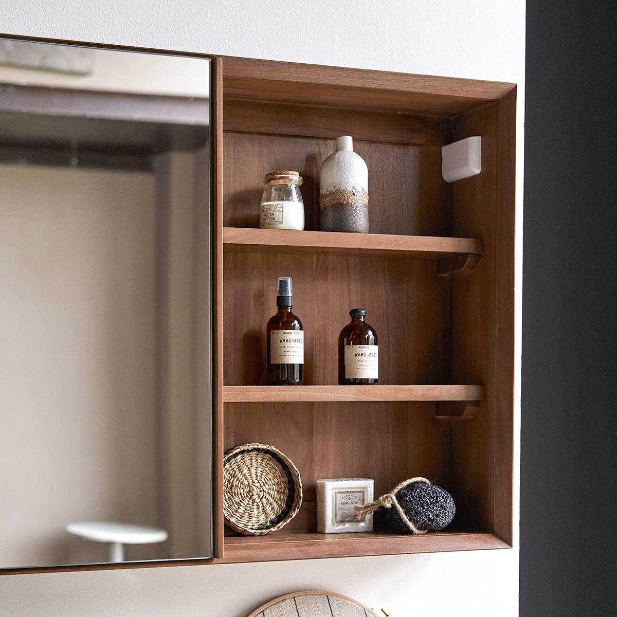 Armoire De Toilette En Teck 120 Cm Miroirs Salle De Bain Tikamoon