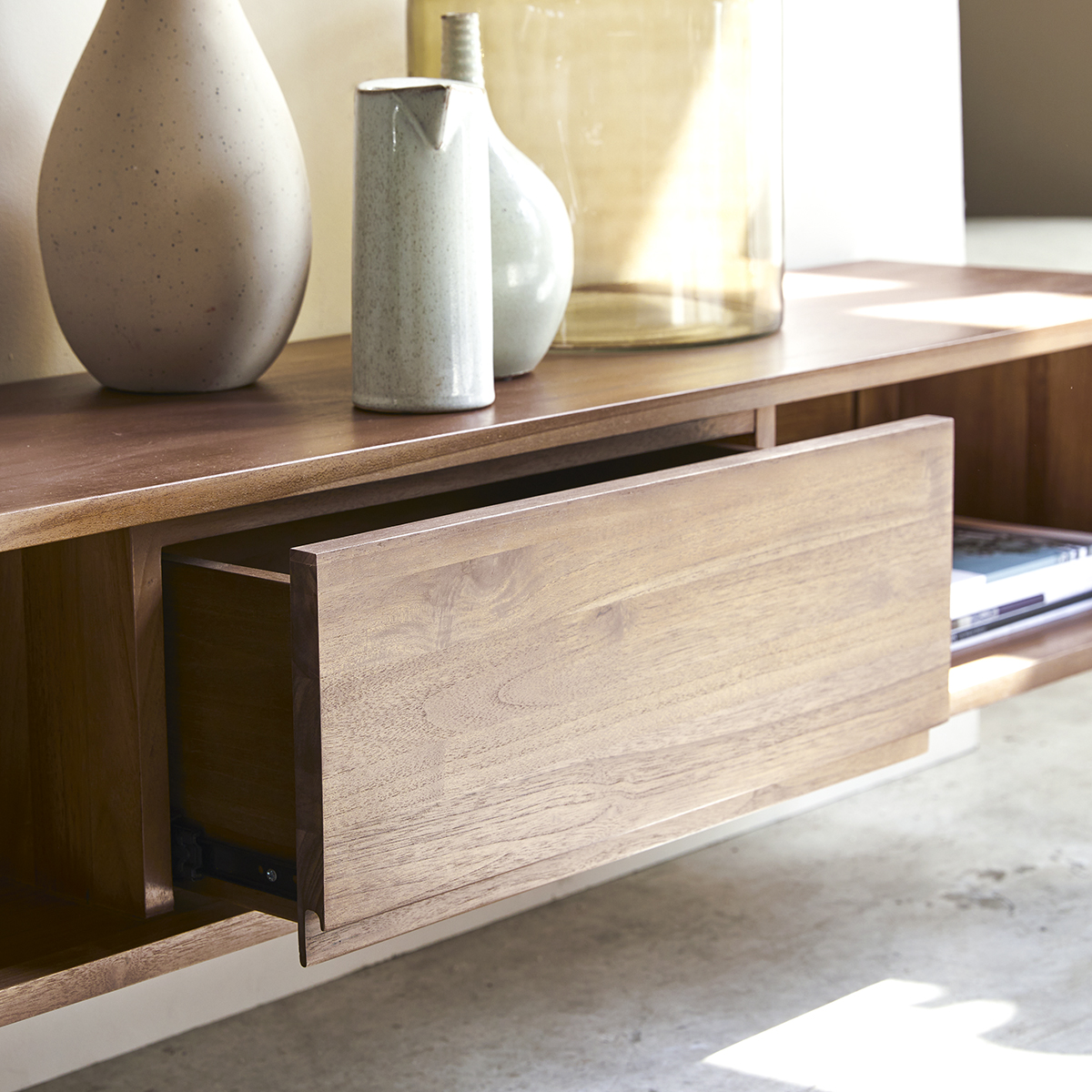 Circa - TV Schrank aus massivem Teakholz 1 Schublade 160 cm Circa - TV Schrank aus massivem Teakholz 1 Schublade 160 cm