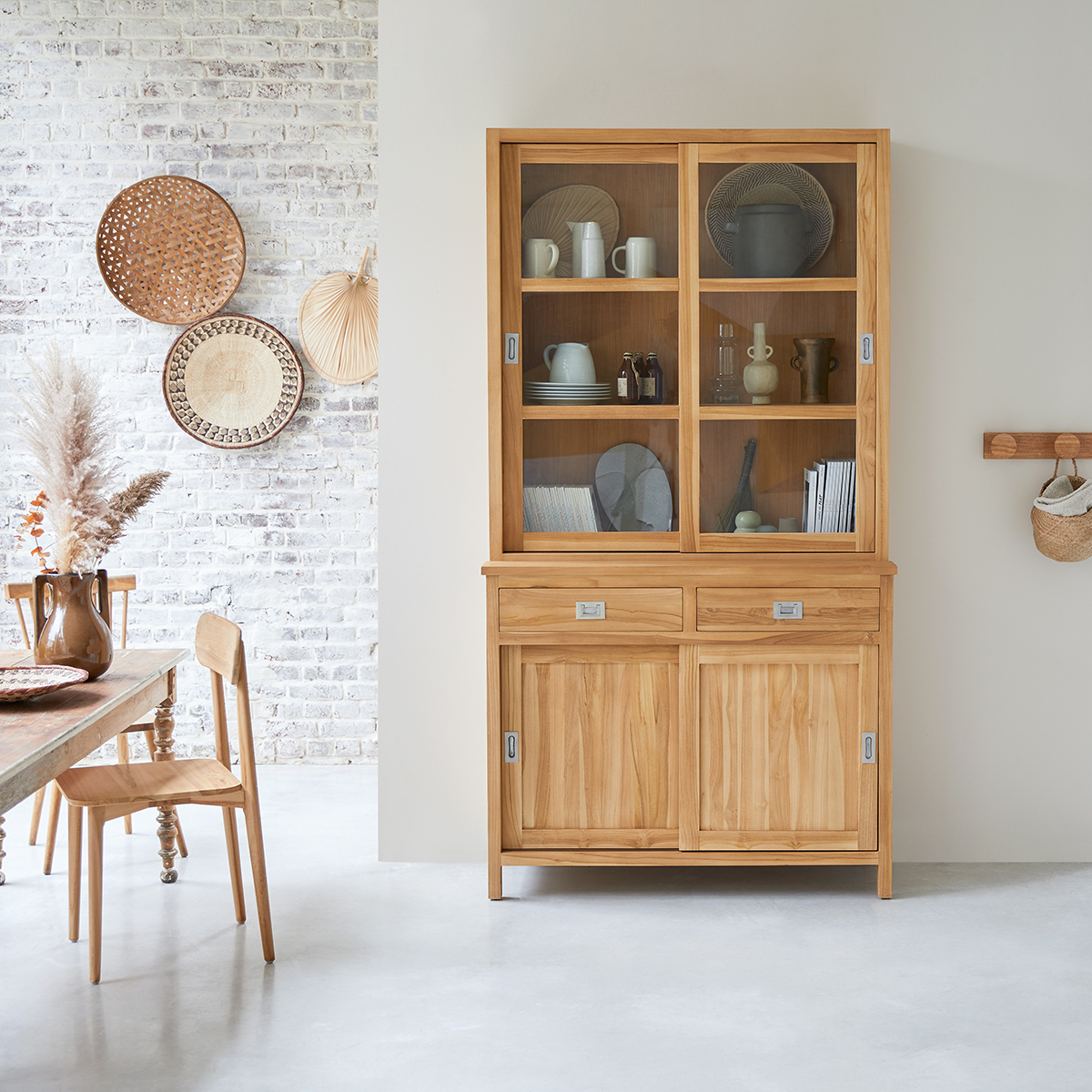 Coffee Tek - Vaisselier en teck massif 120 cm Coffee Tek - Vaisselier en teck massif 120 cm