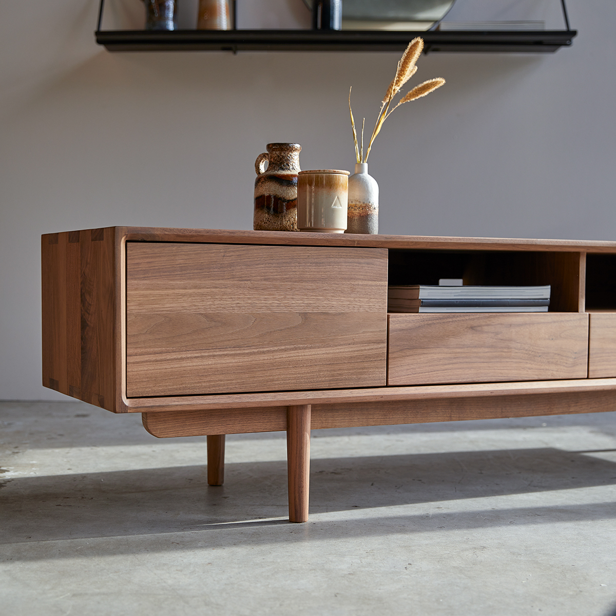 omverwerping Consumeren bouwer Walnut TV unit 180 cm - Living room storage furniture - Tikamoon