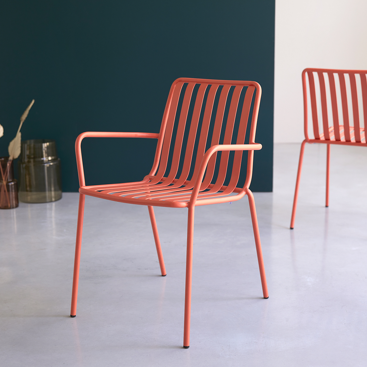 Gaby - Fauteuil en métal orange Gaby - Fauteuil en métal orange
