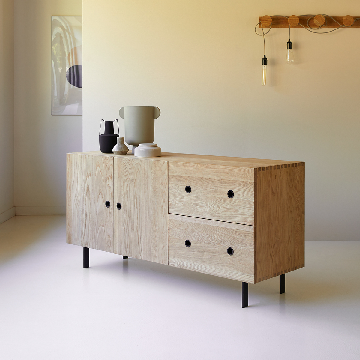 Solid oak sideboard 150 cm - Dining room storage furniture - Tikamoon