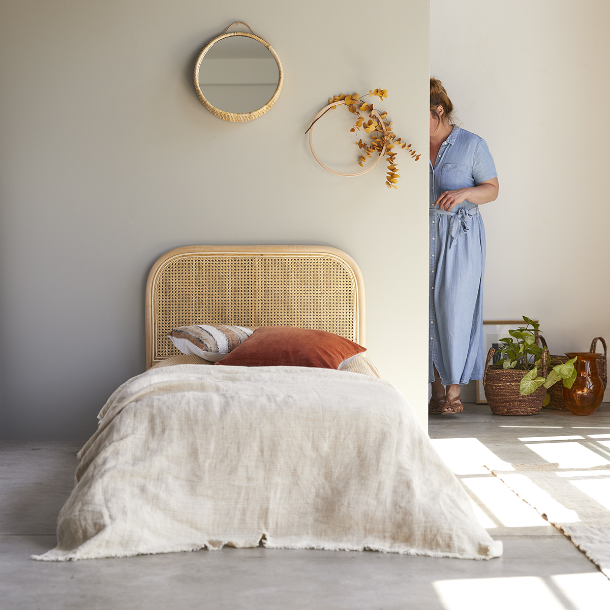Joséphine - Testiera letto in rattan incannicciato 90 cm Joséphine - Testiera letto in rattan incannicciato 90 cm