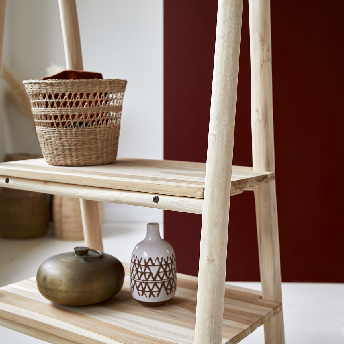 Kilim solid teak Towel rack