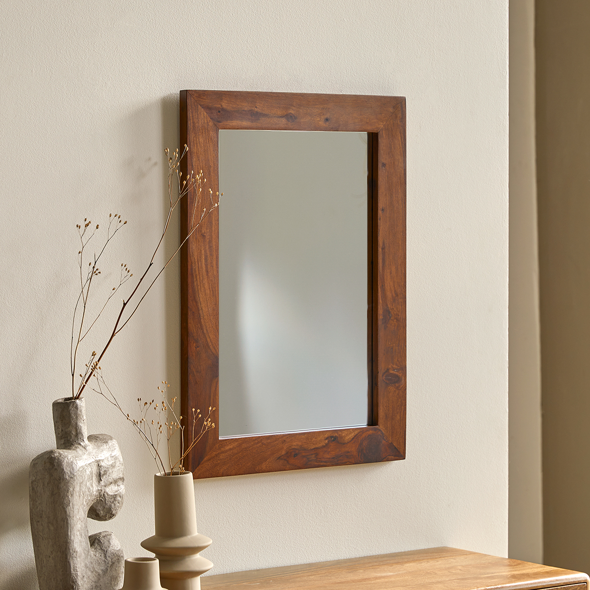 Kwarto - Miroir déco en palissandre massif 70x50 cm Kwarto - Miroir déco en palissandre massif 70x50 cm