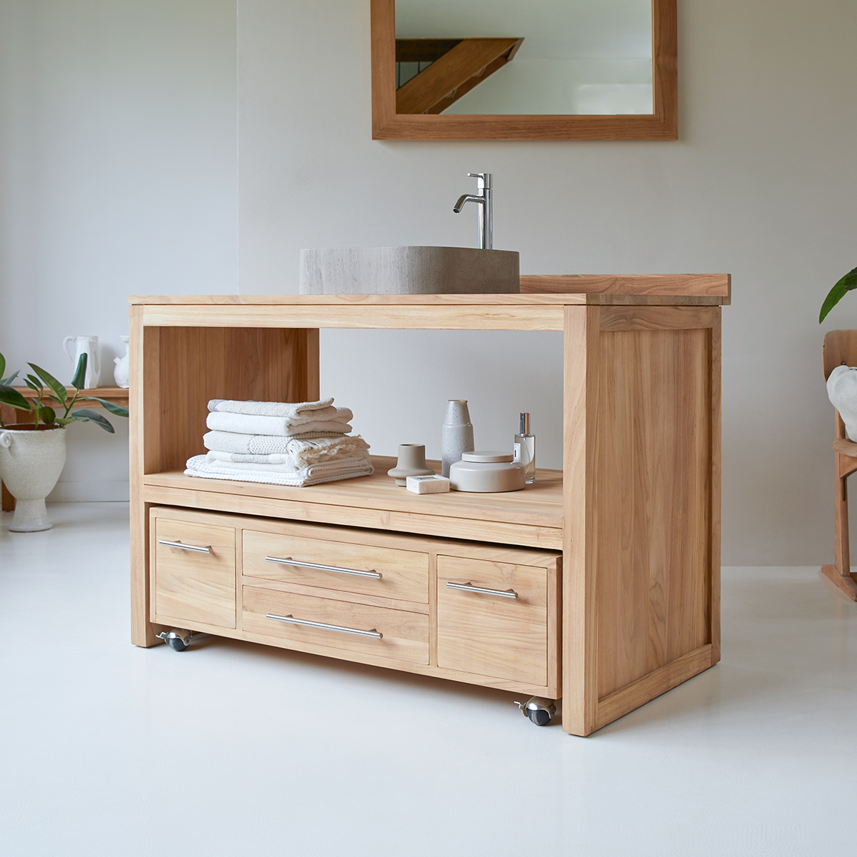 Layang - Waschtischunterschrank aus massivem Teakholz 120 cm Layang - Waschtischunterschrank aus massivem Teakholz 120 cm