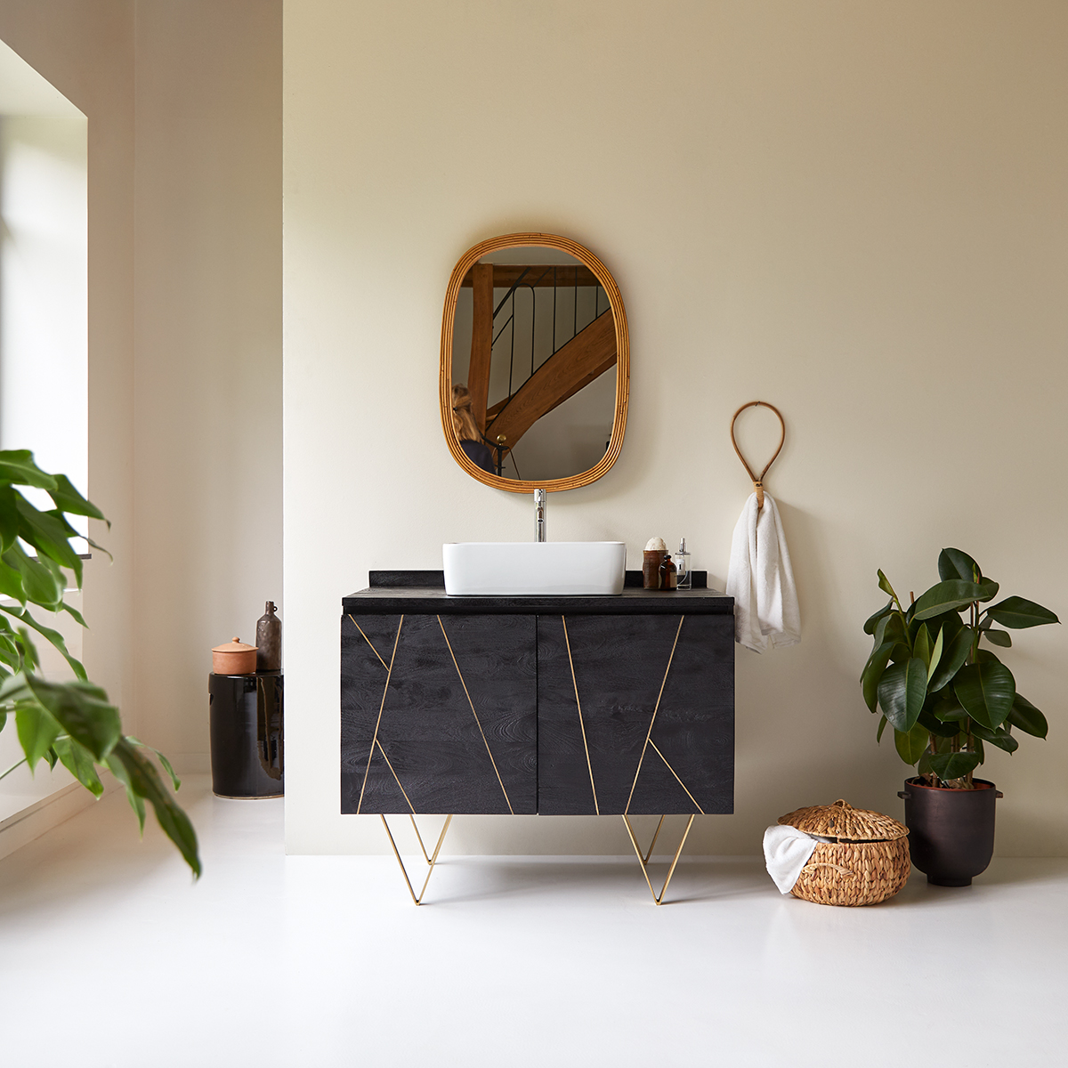 Tikamoon : Liv - Solid mango wood vanity unit 100 cm