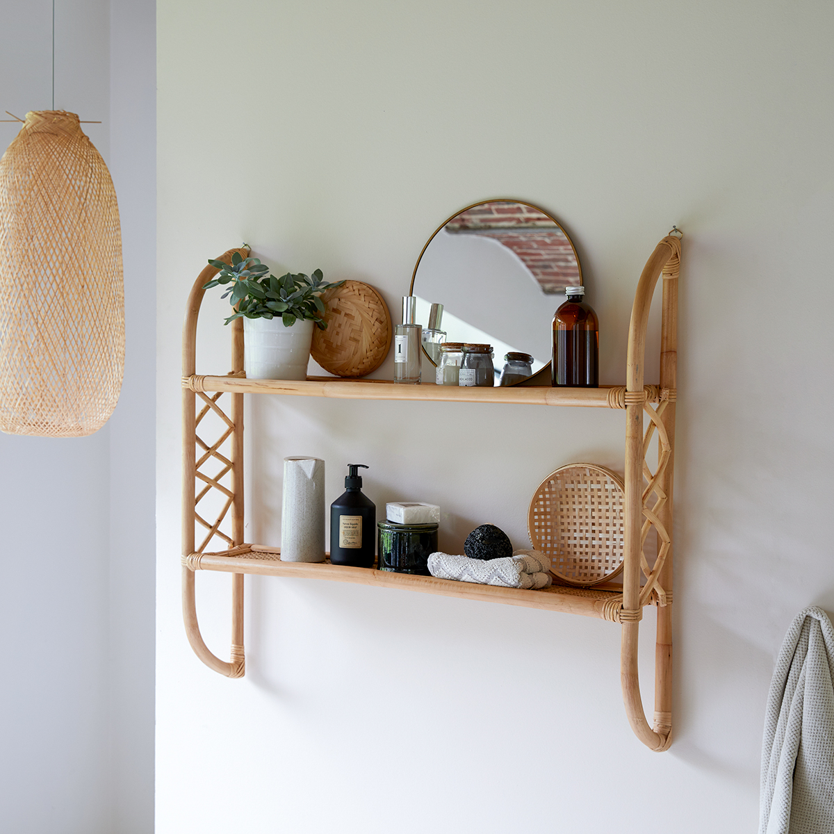 Rattan wall shelf Sale of Marius bathroom furniture at Tikamoon