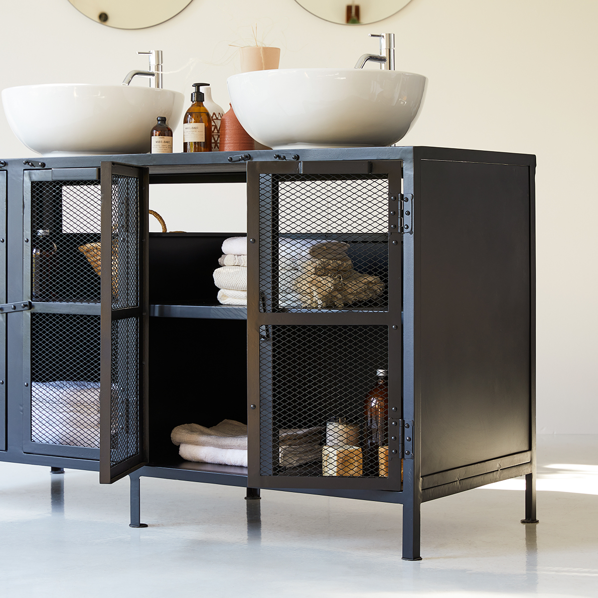 Meuble Salle De Bain En Metal 140 Cm Meubles Sous Vasque Tikamoon