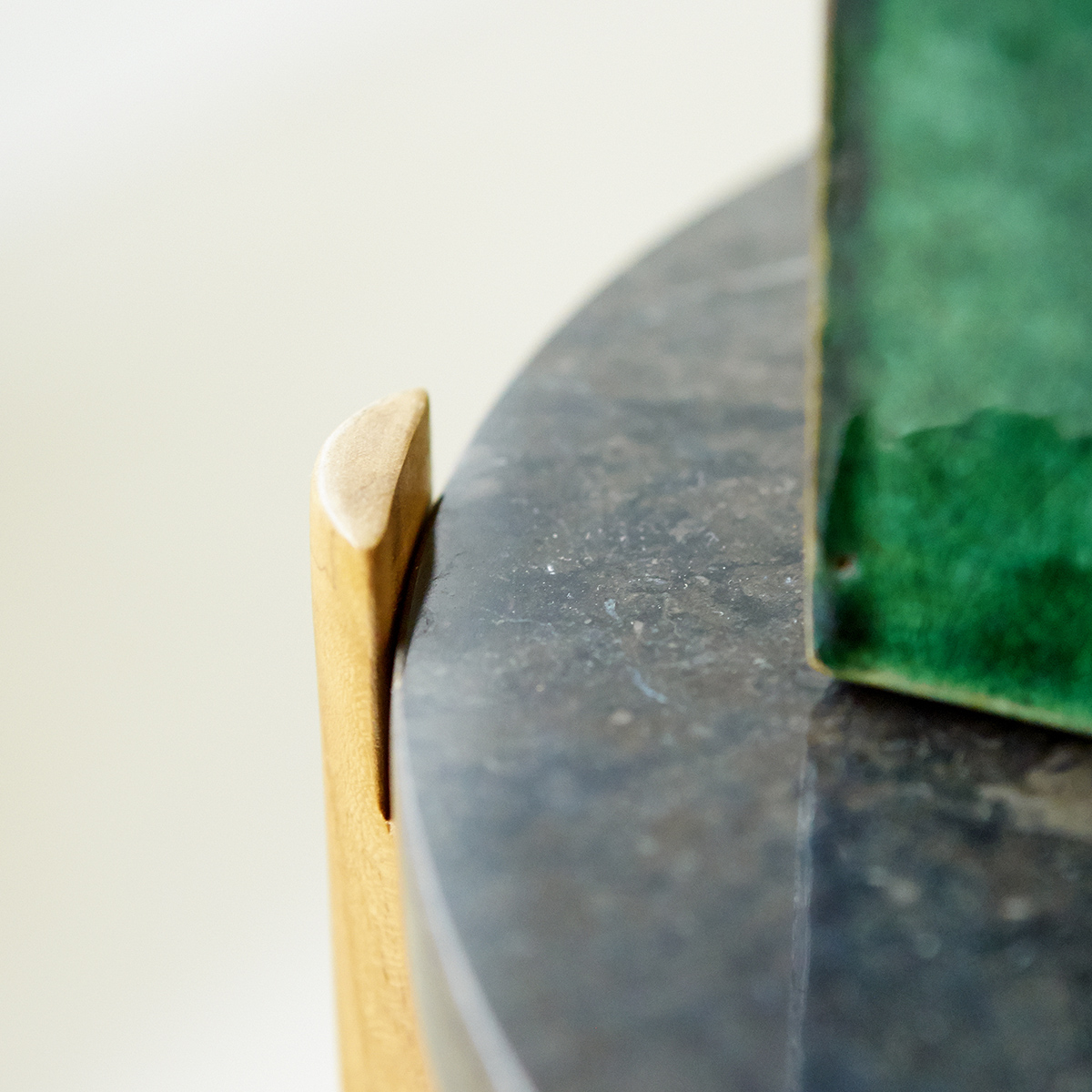 Teak and black marble end table Nestor coffee table by Tikamoon