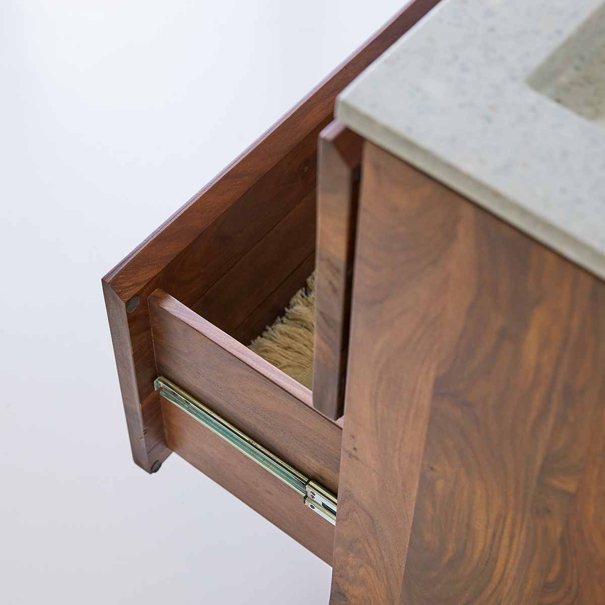 Nova - Meuble Salle de Bain en palissandre massif et terrazzo premium Moon 80 Nova - Meuble Salle de Bain en palissandre massif et terrazzo premium Moon 80
