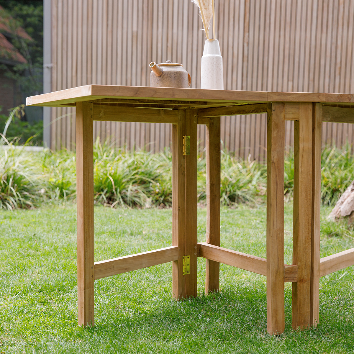 Tavolo da pranzo per il giardino in legno di teak massiccio CHICREAT circa 50 x 50 cm