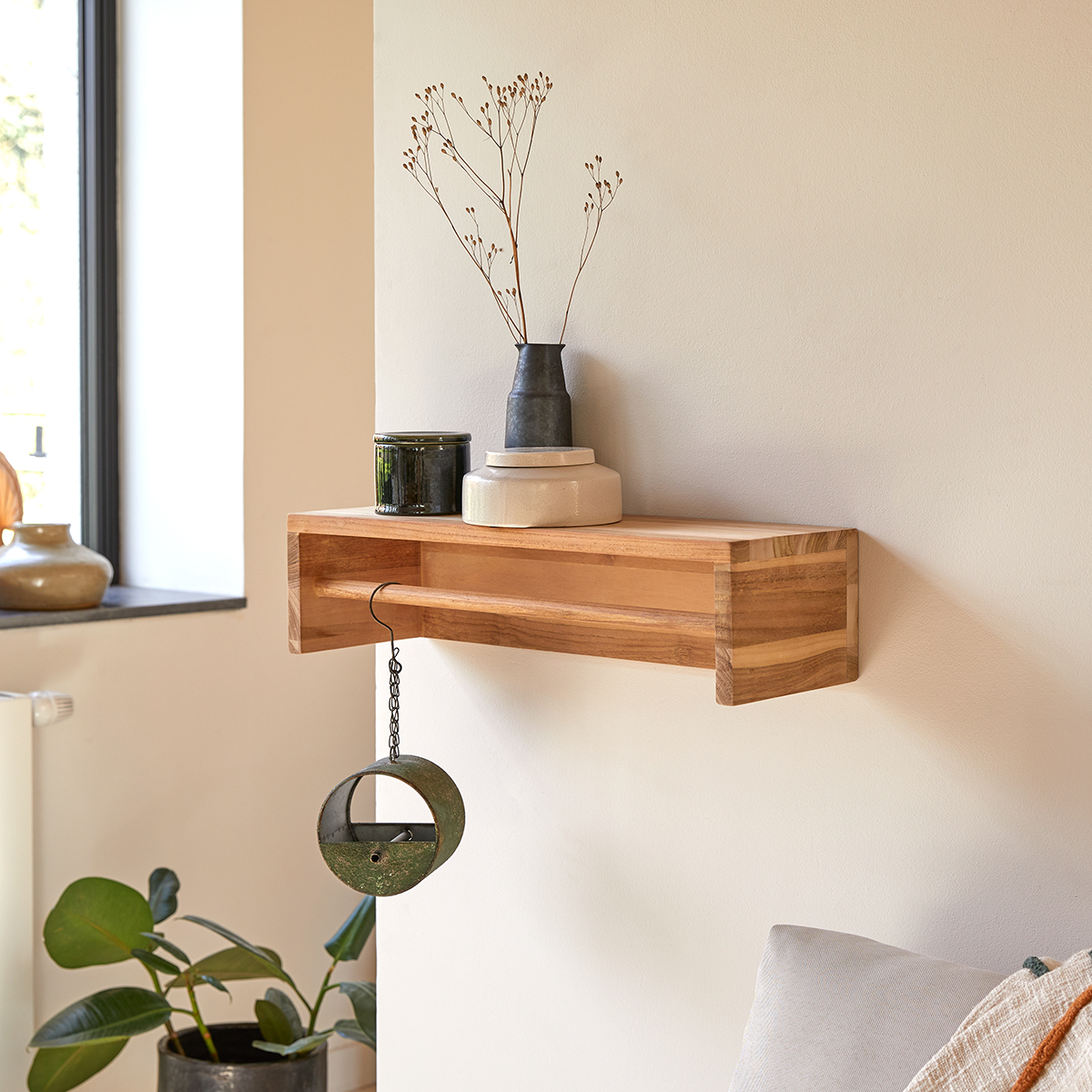 Ugo - Wandregal aus massivem Teak 60 cm Ugo - Wandregal aus massivem Teak 60 cm