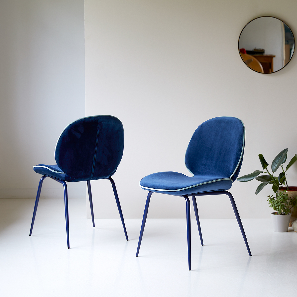 Uma - Chaise en tissu blue Uma - Chaise en tissu blue